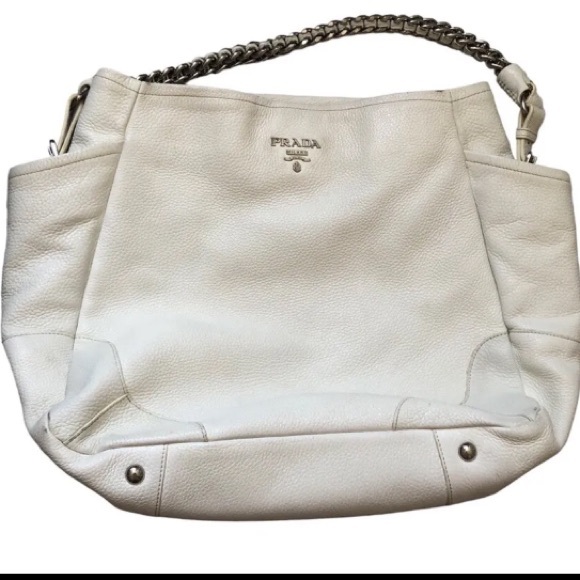 Prada Vitello Daino leather hobo with chain strap Authentic, EUC - Picture 15 of 16